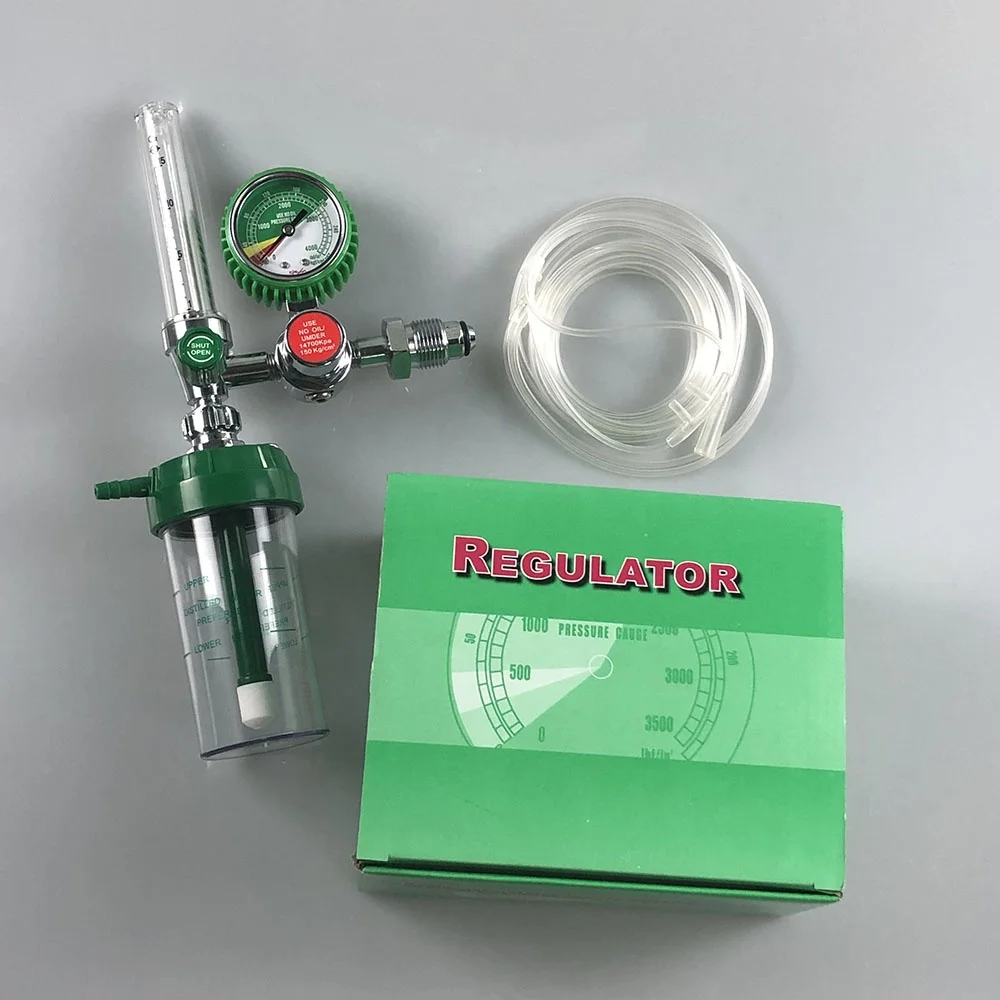 Hot Selling Hospital O2 Bottle Bullnose CGA540 Adaptor Oxygen Regulator With Humidifier