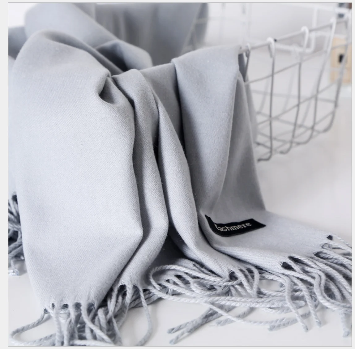 
High quality Winter double-sided solid color imitated cashmere scarf women shawl scarf women tassel scarf 