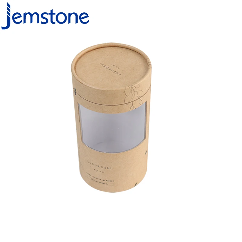 Eco Friendly Cylinder Packaging Kraft Paper Tube Box Paper Round Tea Packaging Tube With Clear Pvc Window