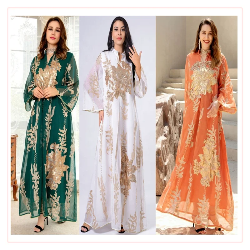 LL056  Kuwii Islamic clothing Eid Dubai muslim ramadan dress abaya femmes robe musulmane caftan jalabiya for women