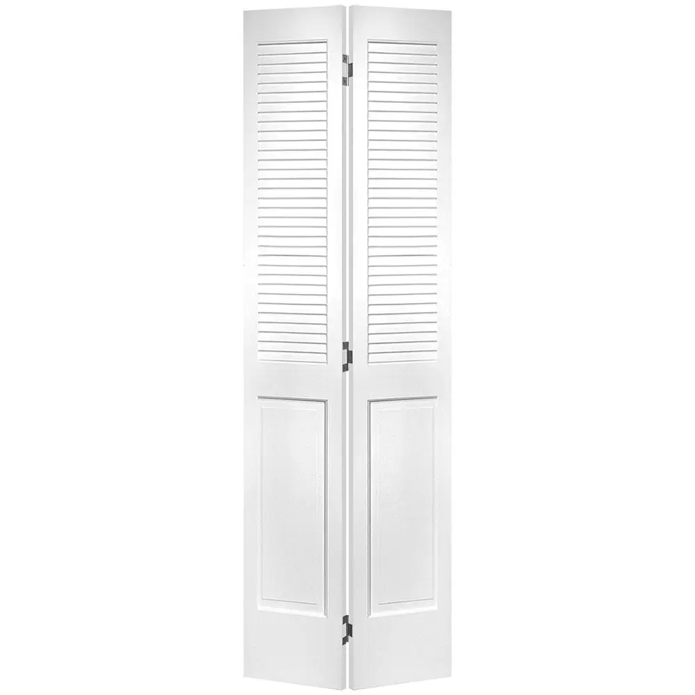 European Design Half-louvered Primed Hollow Core Pine Bi-fold IInternal doors Wooden doors 30 in x 80 in