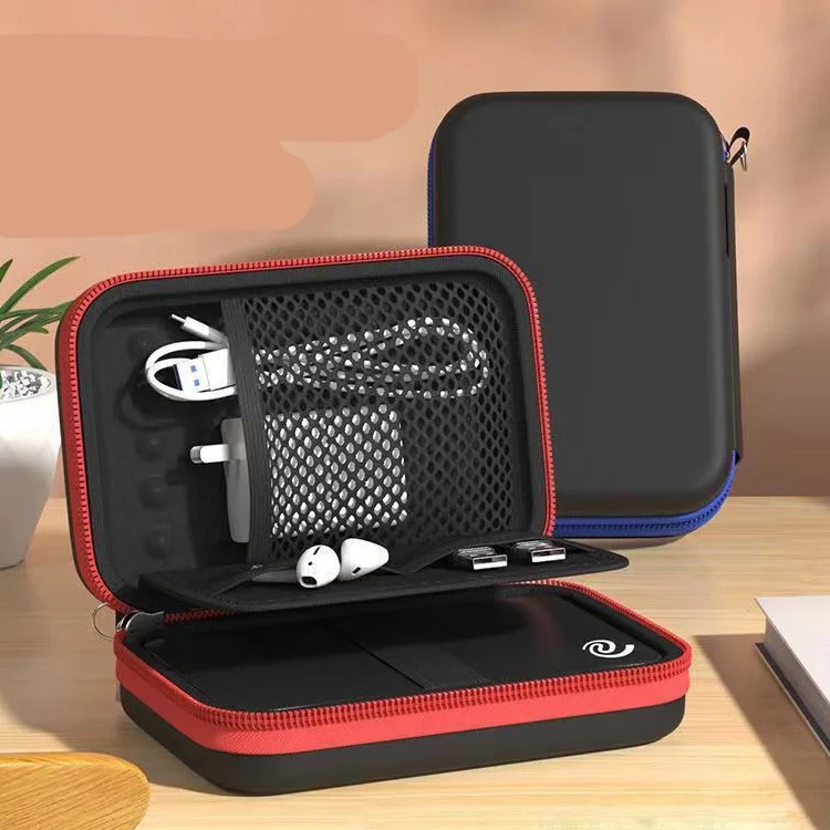 RU Hard disk storage bag charger data cable storage box anti drop waterproof portable Bluetooth earphone zipper bag
