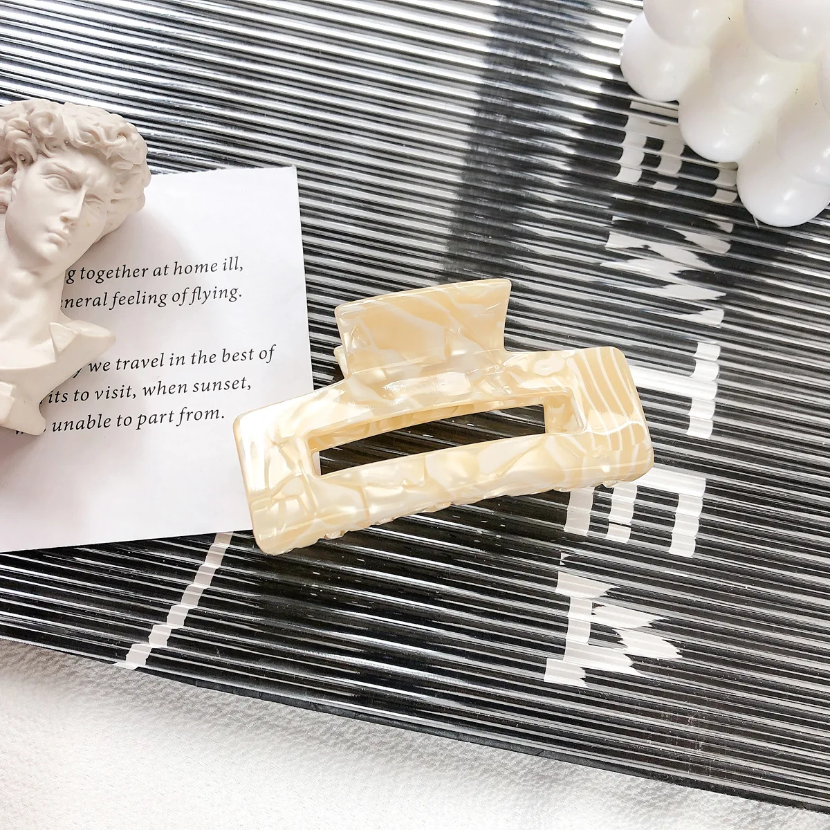 Korean 7.5 cm Acetic Acid Elegant Hair Clip Colorful Square Acetate Hair Claw Headwear Party Wholesale Accessories