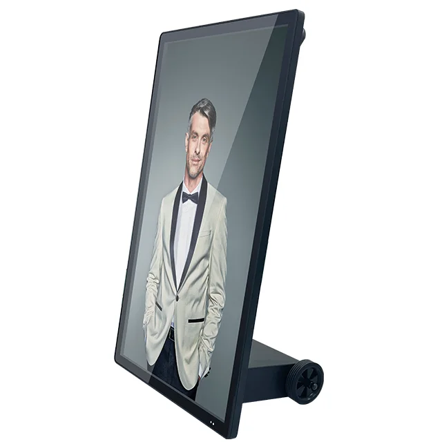 Promotion Indoor 43 inch mobile Android Digital Signage with 8hrs lithium battery