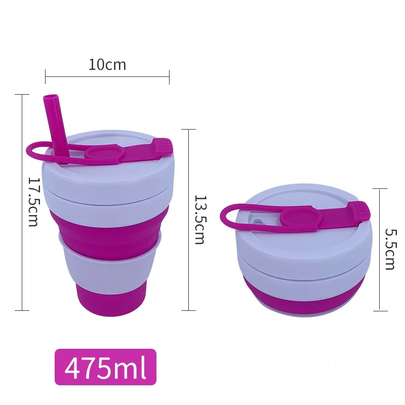 Bpa Free Portable Bottle Collapsible Travel Cup Drinking Cup Retractable Silicone Foldable Travel Mug Water Cup