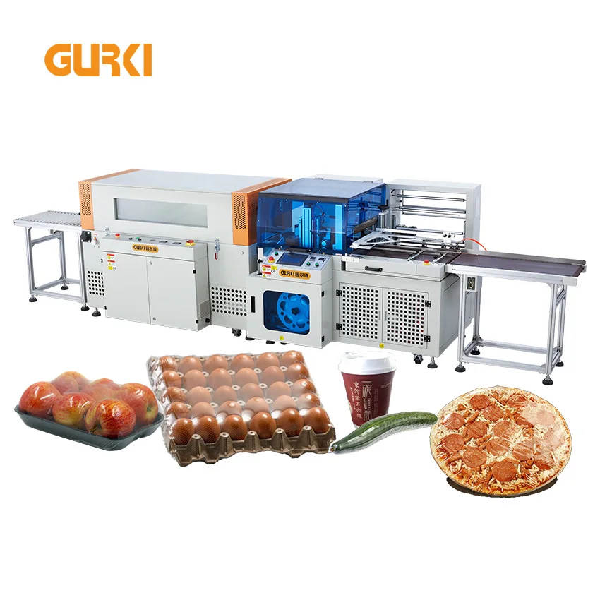 Fruits Frozen Pizza Egg Tray Shrink Packing Wrap Machine Coffee Cucumber Food Tray Pof Shrink Wrapping Packaging Machine