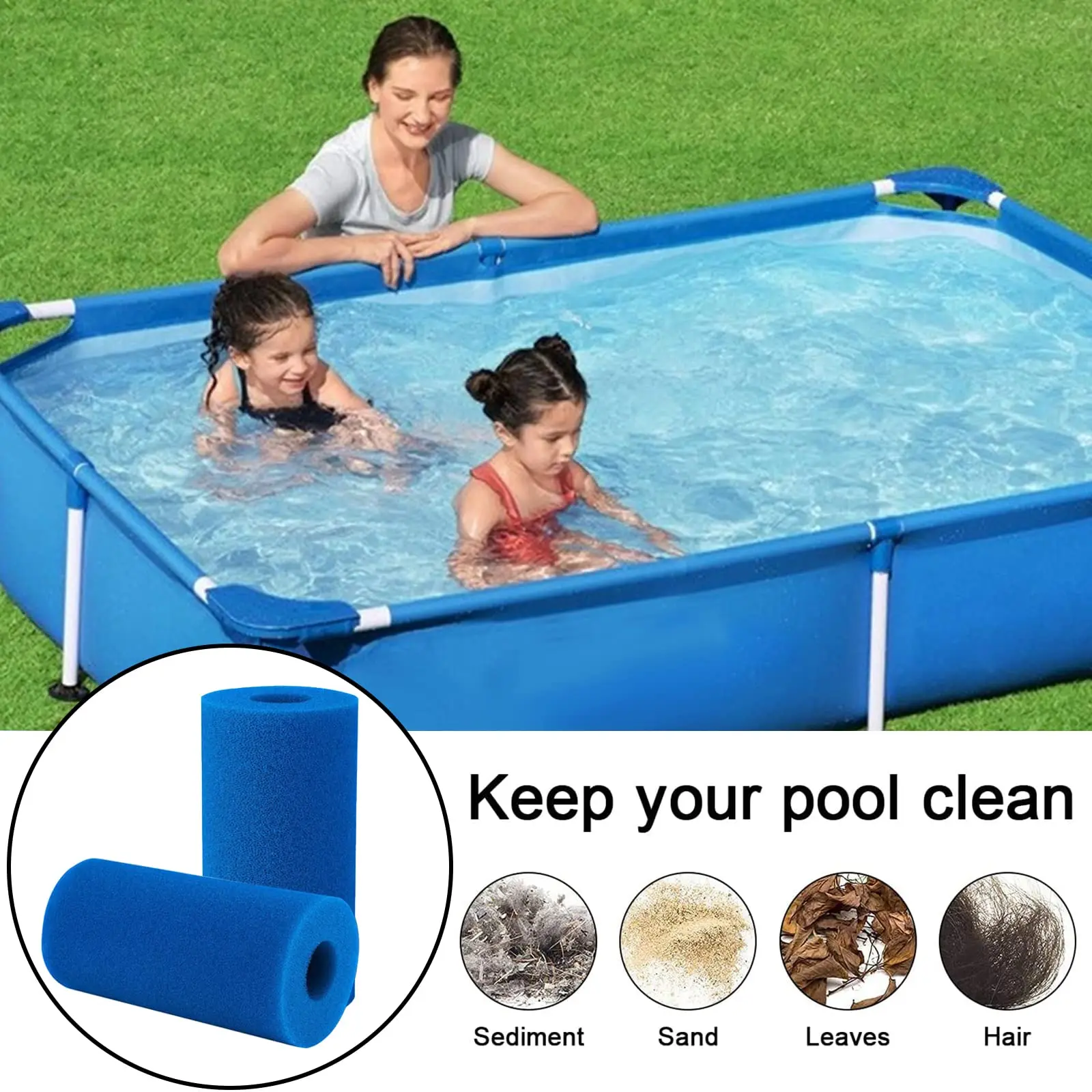 A H S1 Type Blue Swimming Pool Filter Foam Reusable Washable Sponge Cartridge Filter Foam