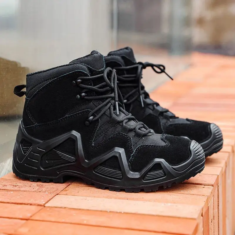 WANZHUO Wholesale CS high-top anti-slip shock-absorbing combat boots Outdoor training  climbing hiking tactical boots