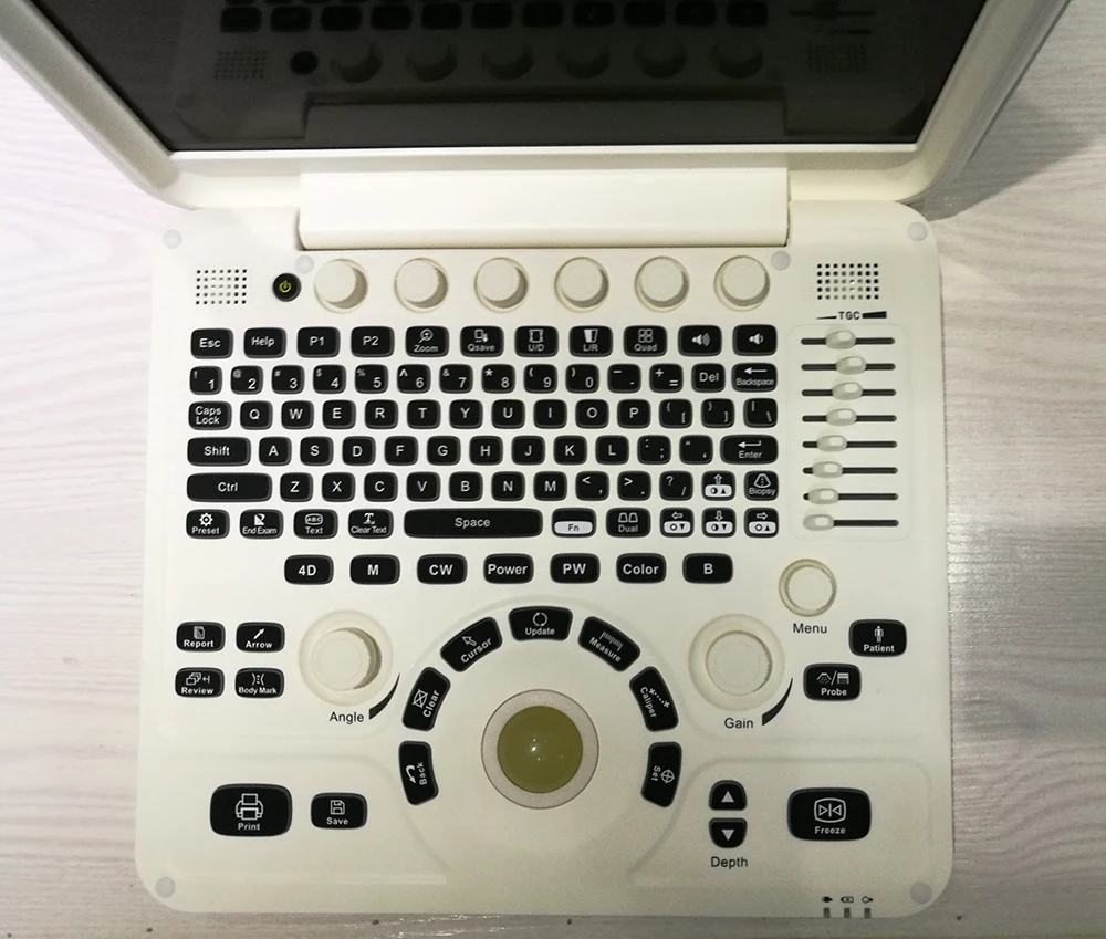 MHz 4D volumetric Portable notebook Color Doppler double probes ultrasound machine with 15 inches LCD monitor E60
