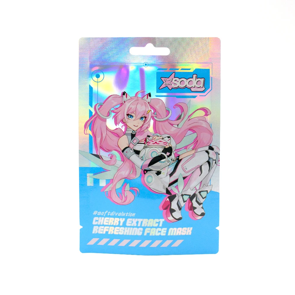 High Quality Wholesale Euro Hole Custom Printed Hologram Three Side Seal Bag Custom Print Plastic for Sealed Bags