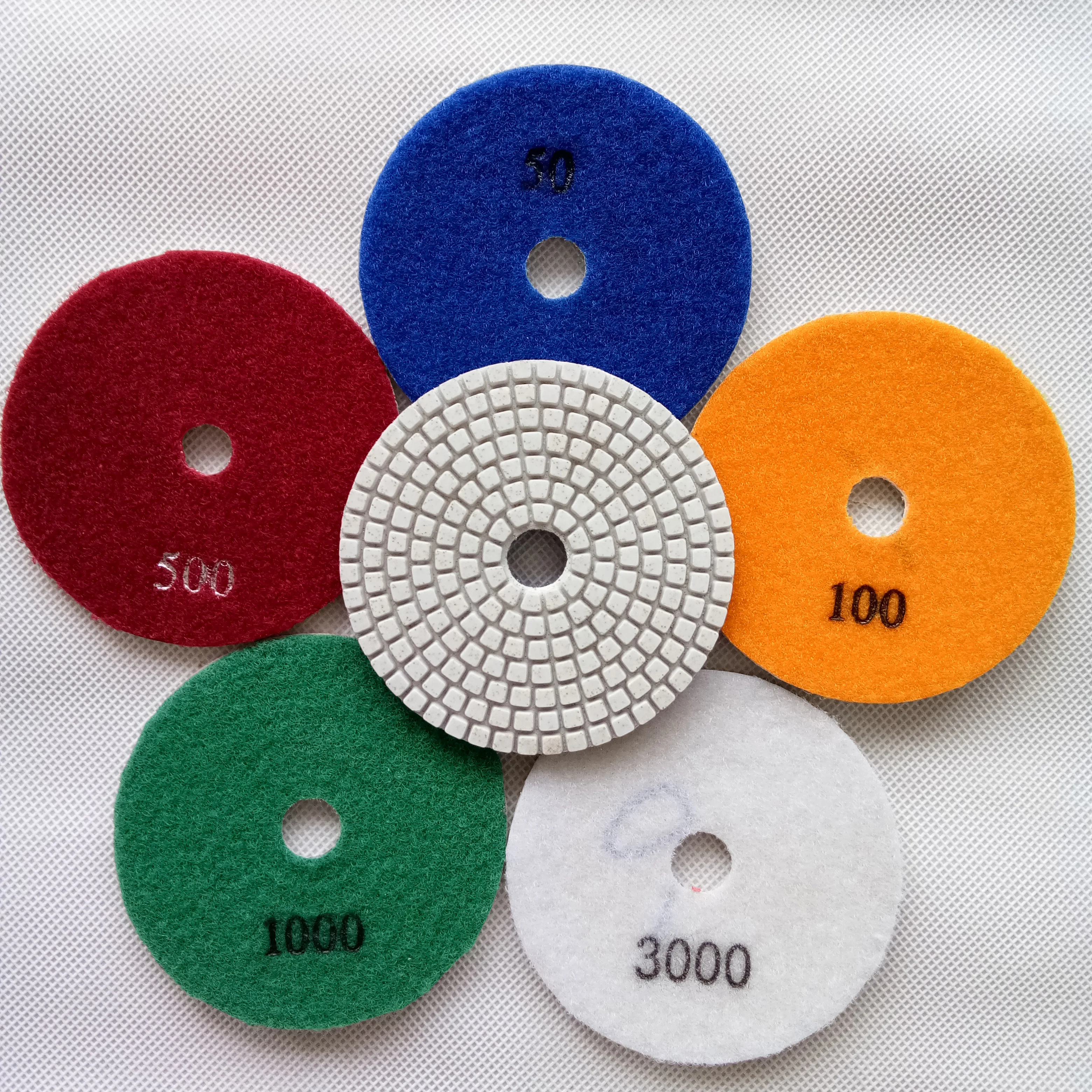 Wet and Dry Flexible Resin Diamond  Polishing Pads For Marble granite quartz stone slab