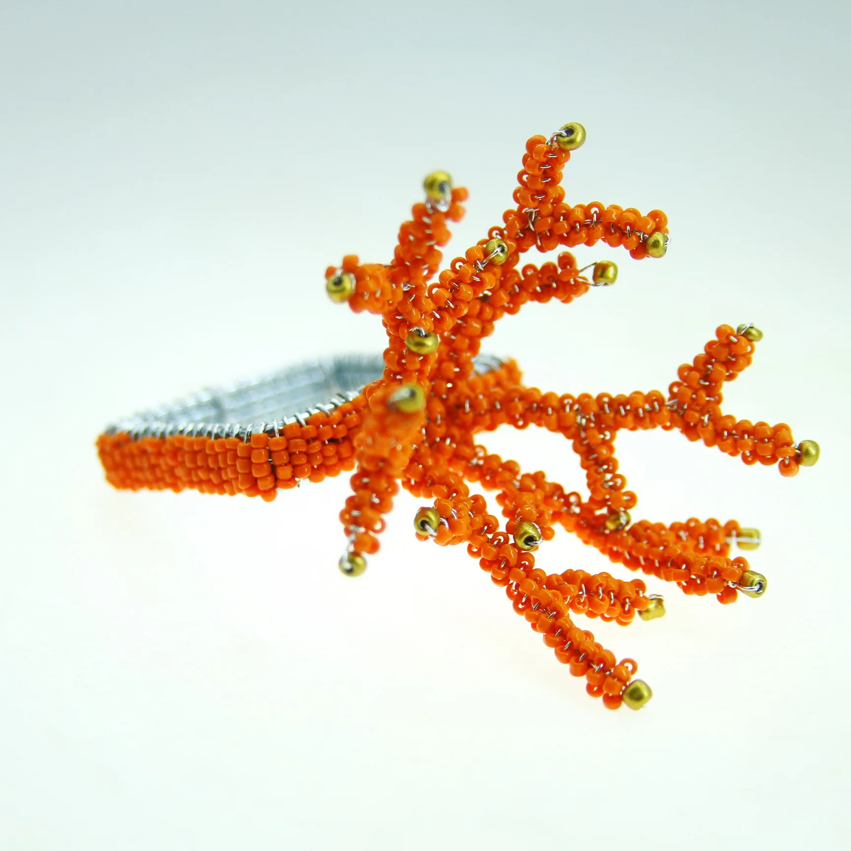 coral napkin ring in colors glass beads napkin holder,