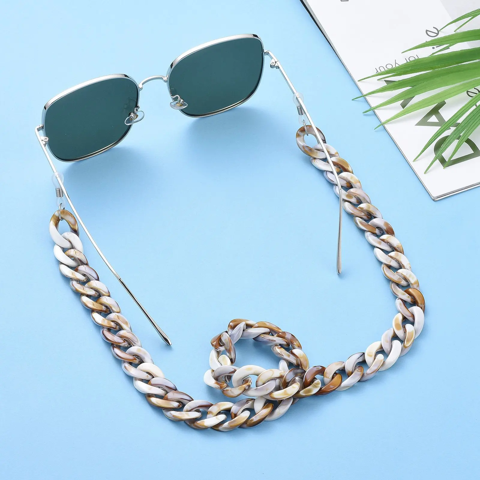 Meetee LCH-300 Acrylic Sunglasses Chain Anti-skid Eyeglass Plastic Neck Hanging Strap Cord Glasses Chains
