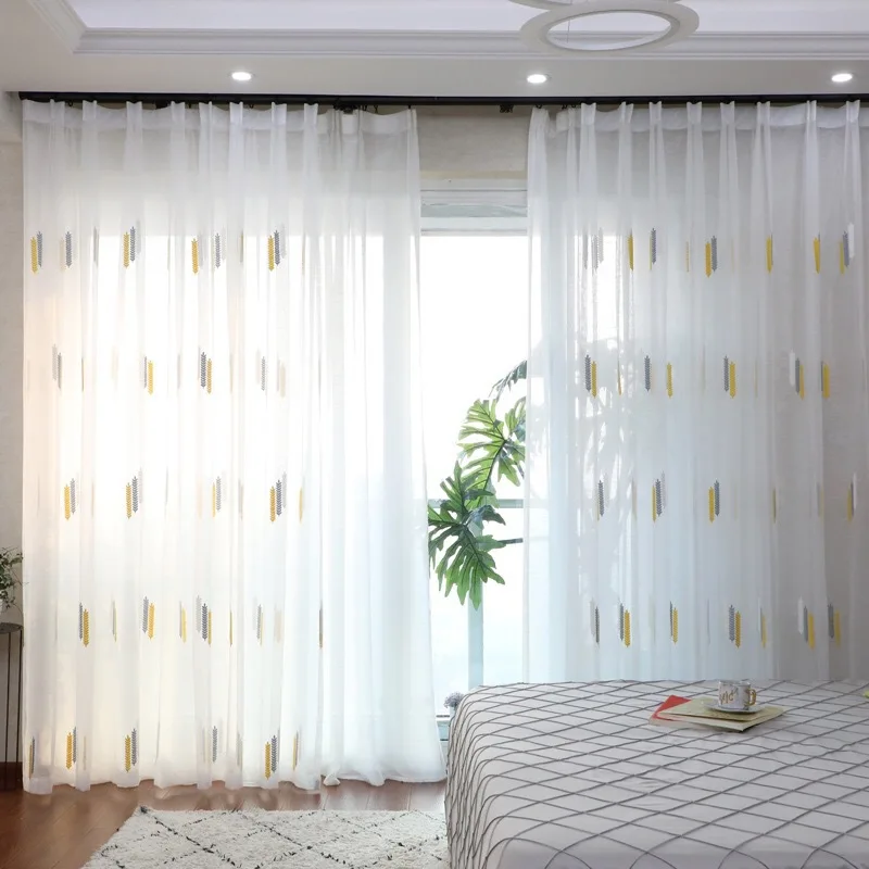 Wholesale Sheer Curtains Embroidered Living Room Colorful Decorative Curtains With Embroidery