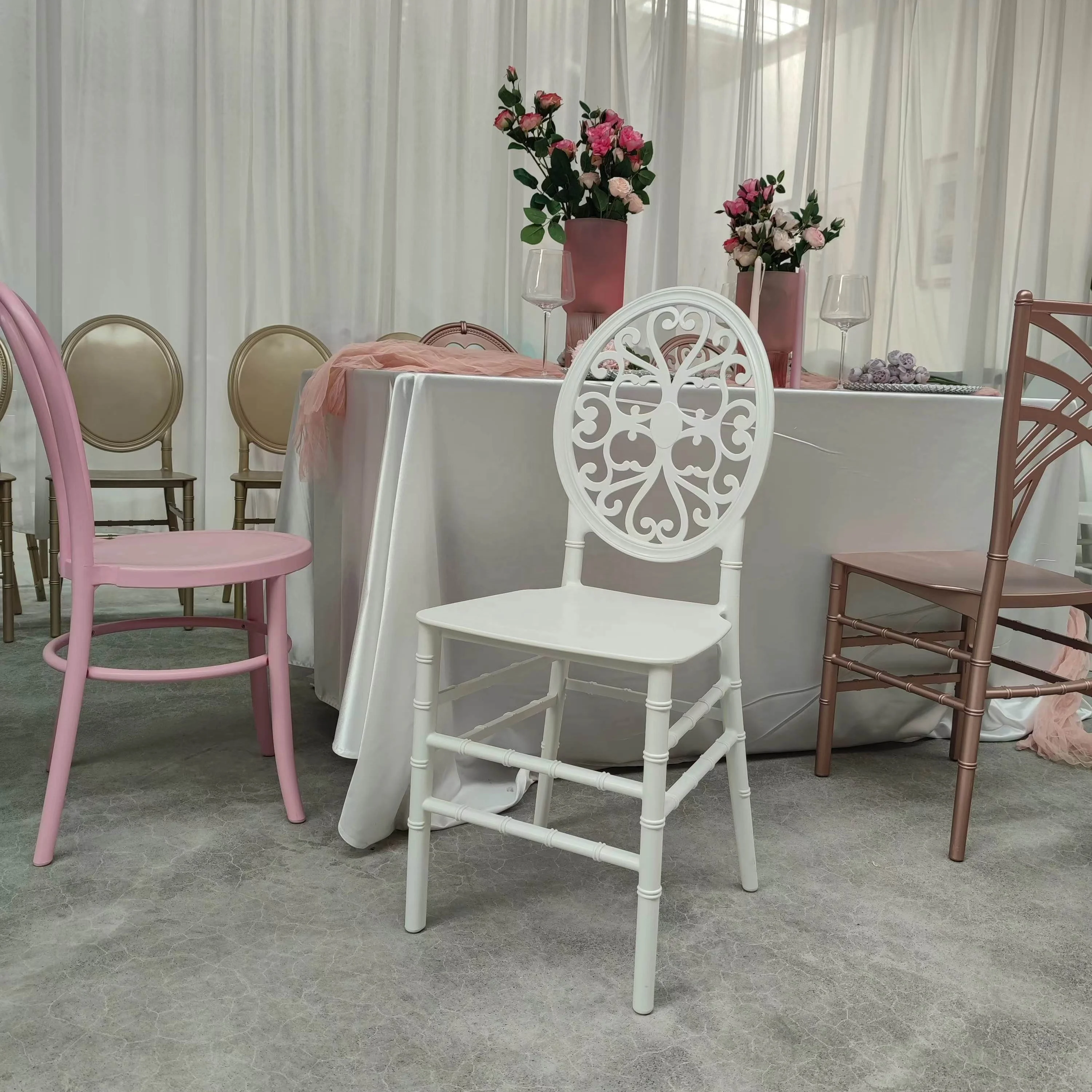 2024 New Resin Wedding Event Rental Banquet Dining Luxury Royal Napoleon Chair