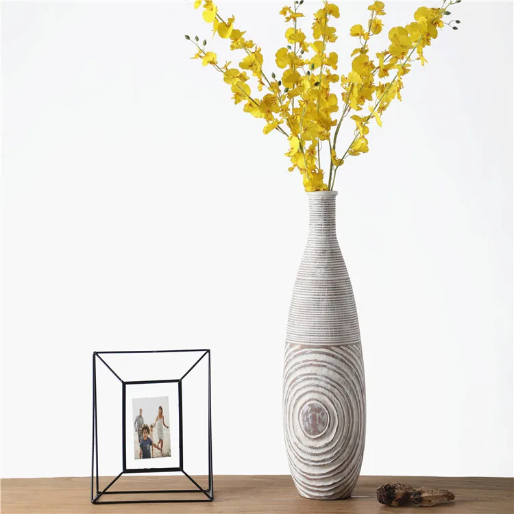 Eco-friendly polyresin flower vase ornament table centerpiece decorative vases for home decor