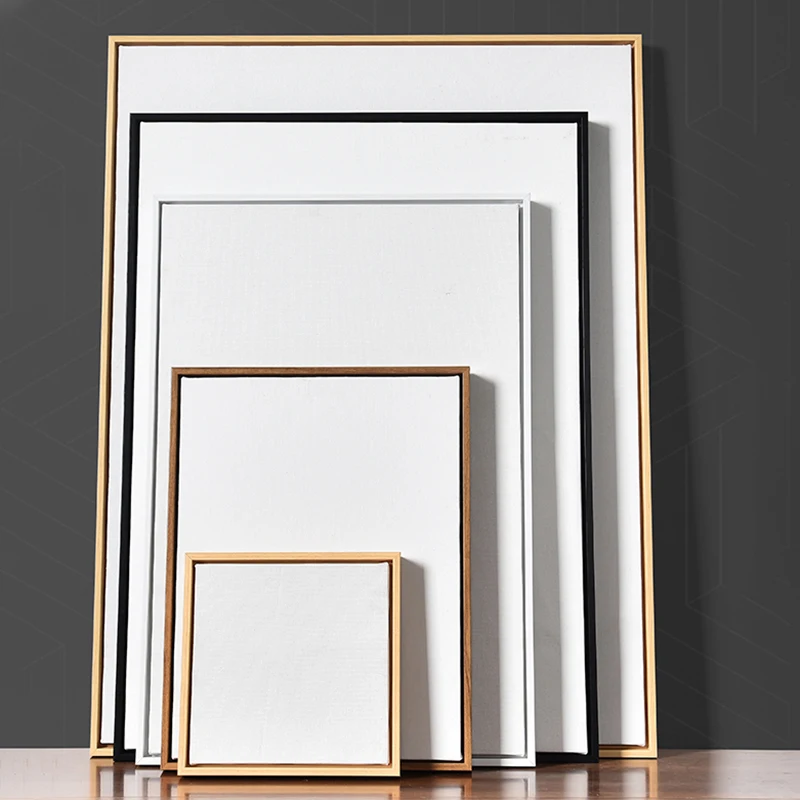 Free framing oil painting frame with blank linen canvas inner frame, finished oil painting, simple and fine edged  customizable