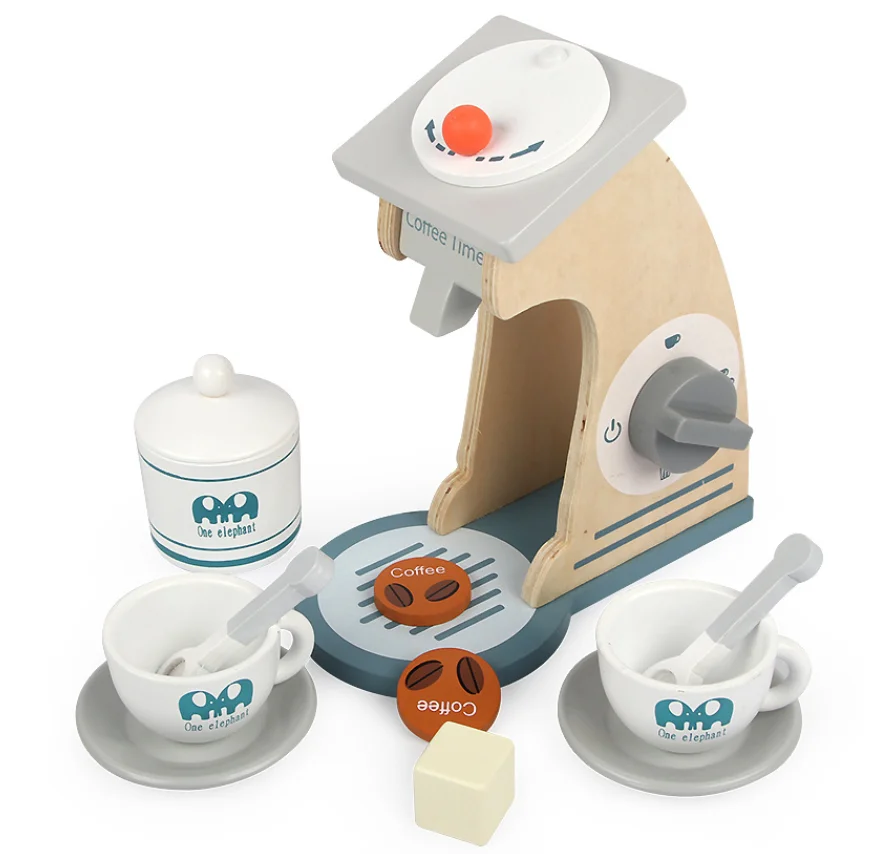 Factory sales Coffee Maker Set Pretend Play Kitchen Accessories - Wooden Toys Coffee Set Toys Imaginative Play for Toddlers