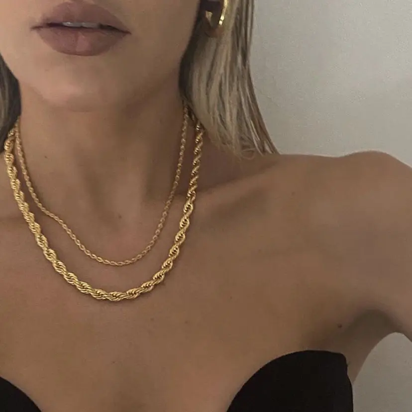 Женская модная изящная витая Цепочка 5 мм ожерелья латунь 24 к позолоченная бижутерия 2020 новый дизайн