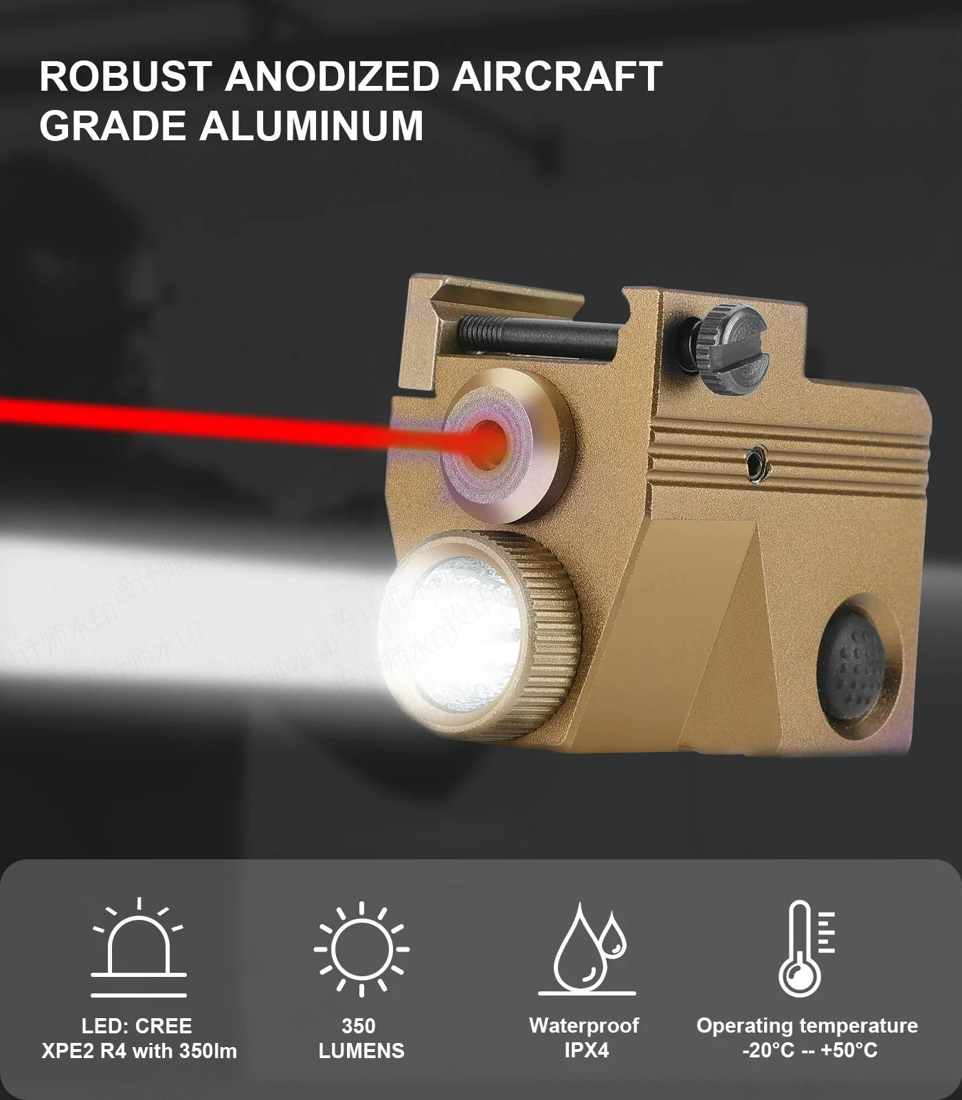 Compact Tactical Red Laser Sight Pistol Handgun Gun Rifle Optics with Picatinny Mount For Hunting