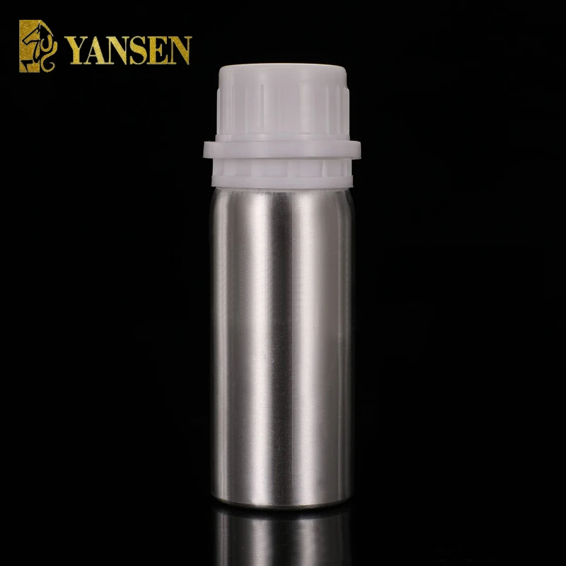 100ml shiny silver Aluminum Bottle for essential oils, flavors, solvents and related products with PP tamper evident screw cap