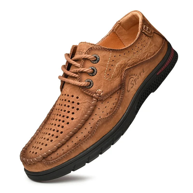 Заводская оптовая продажа, коричневая удобная мужская повседневная обувь из искусственной кожи на заказ
