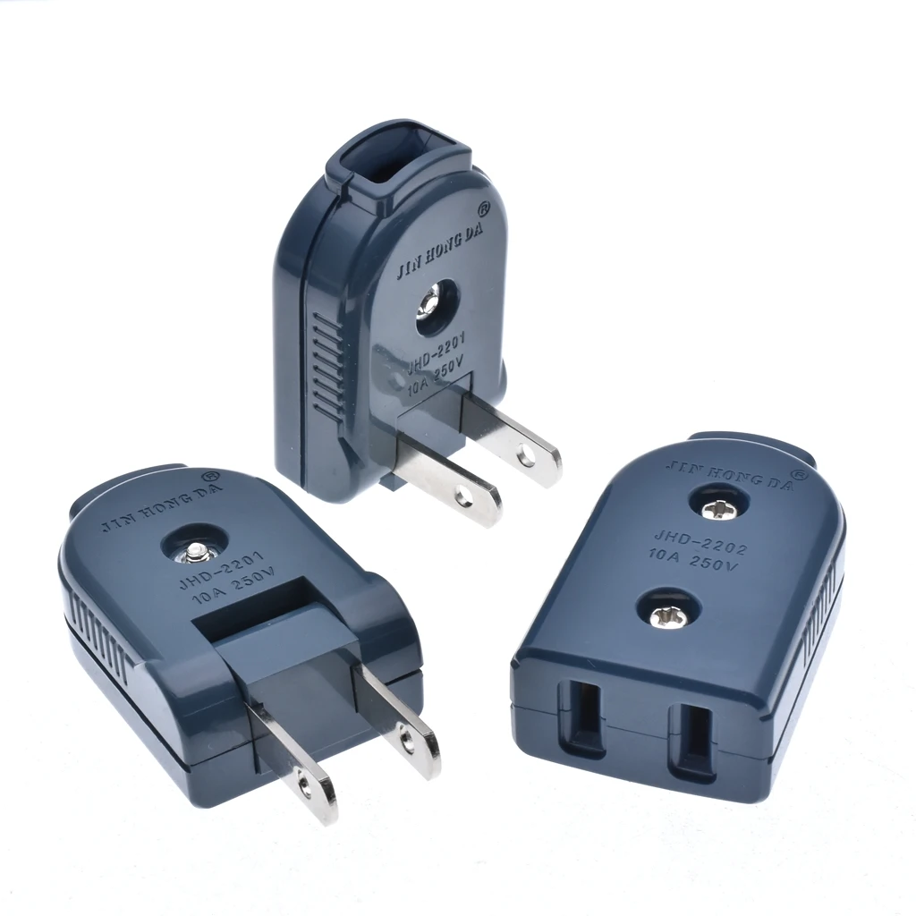 90 degree rotary power plug and socket, American connection with two flat foot joint JHD-2201 JHD-2202