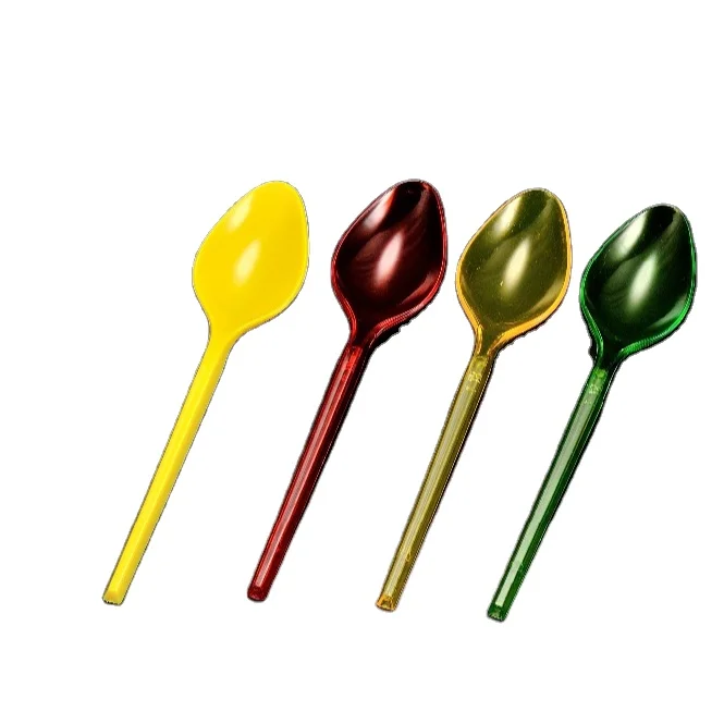 Недорогая цена пластиковые столовые приборы среднего веса 2 5 г столовая ложка вилка чайная