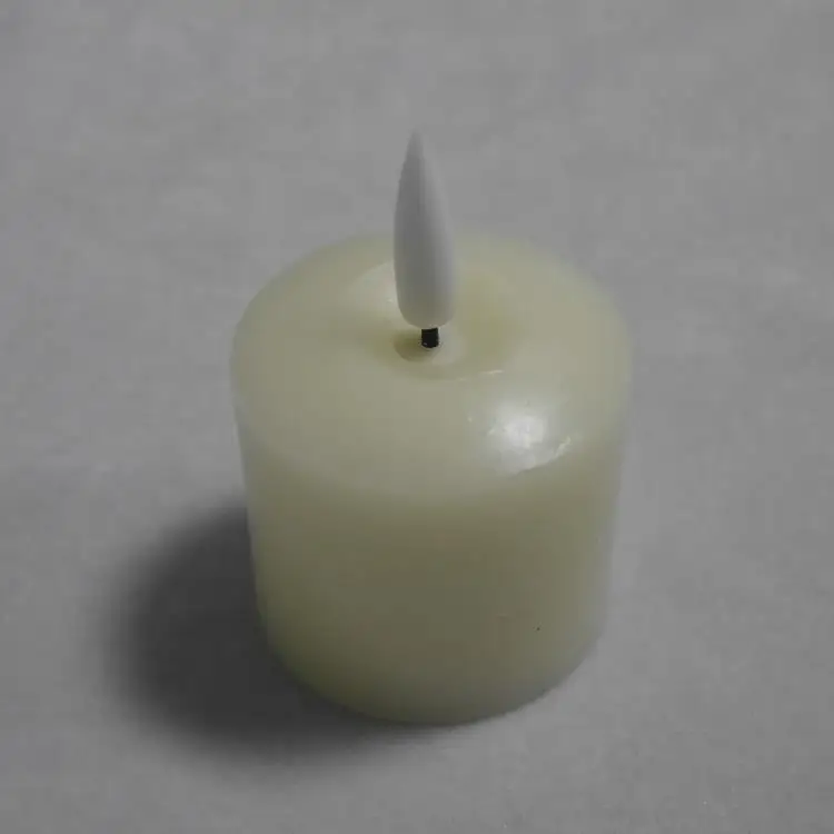 
3D bullet flame black wick real wax led candle votive 