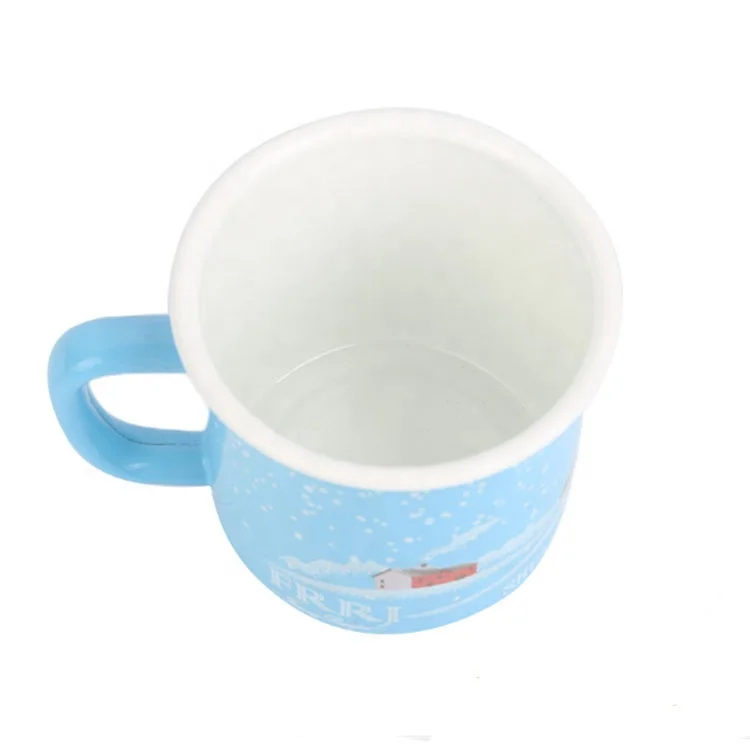 Factory Price Roll Rim Printing Custom 12oz Enamel Mug