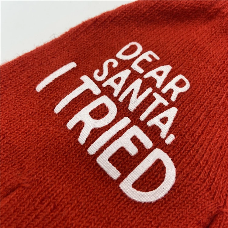 Горячая Распродажа, красные вязаные перчатки унисекс с напечатанным логотипом и вышивкой на заказ, акриловые вязаные перчатки с открытыми пальцами, вязаные перчатки без пальцев