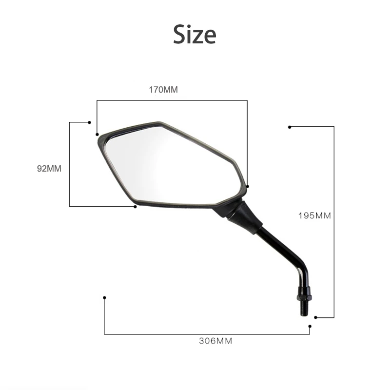 2Pcs Universal Motorcycle Mirror Scooter E-Bike Rearview Mirrors 8mm 10mm Carbon Fiber