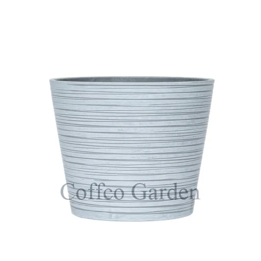 Coffco Large Plastic Flowerpot 12-inch Stone Effect Round Planter Pot Custom Color Hydroponic Bonsai Plant Vases Garden Decor