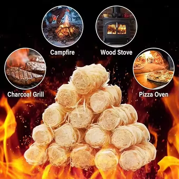Fire Starter Factory Natural Wood Wool for Fireplace Charcoal Starter Bamboo Charcoal