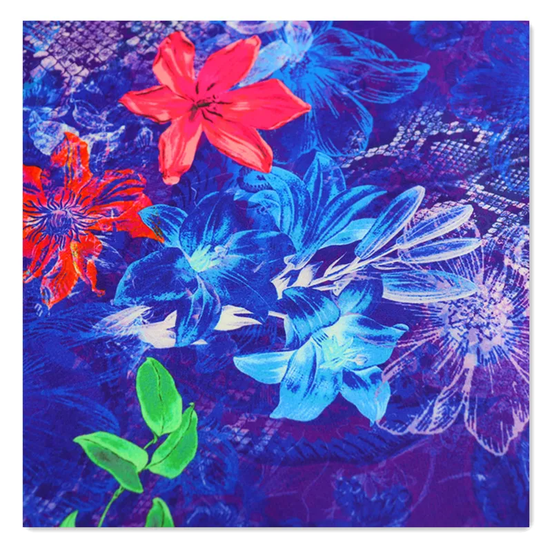 Hot sales 50D polyester  printed silk  satin chiffon fabric for dress
