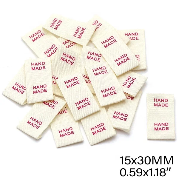 Cloth Labels Handmade Label Fold Tags Sheep Heart Pattern Hand Made Label For Knitted Hats Clothing Printed Sewing Accessories