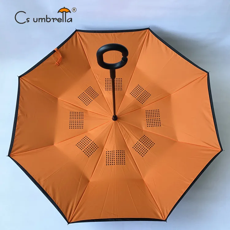 YS-8036 Factory Supply Stand Car-friendly Golf Inverted Umbrella OEM Custom Logo Printing Big Size Advertising Reverse Umbrella