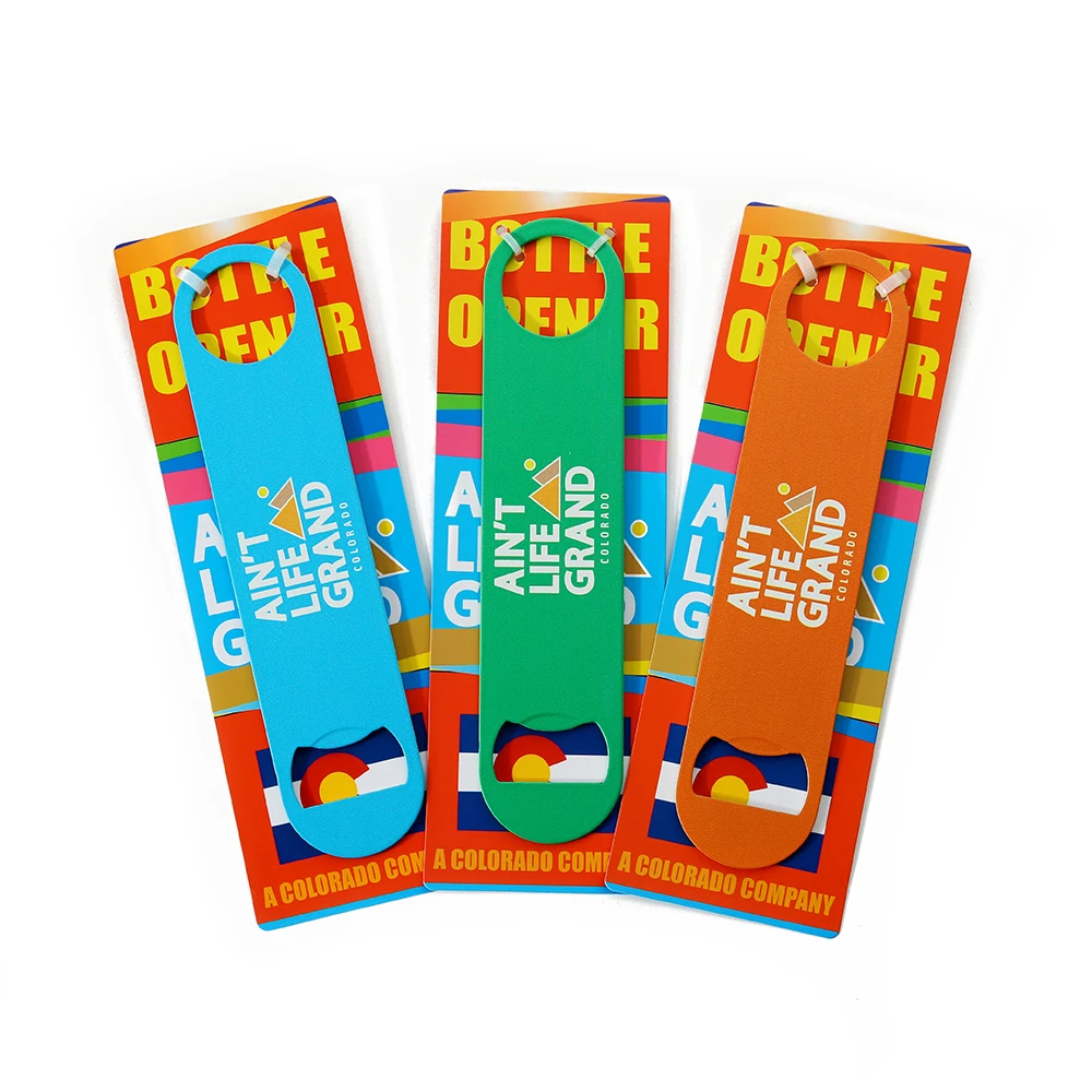 Wholesale Opener Bottle 2d 3D Letter Logo Stainless Steel Flat Bottle Opener Summer Bar Beer Bottle Opener with Packing Card