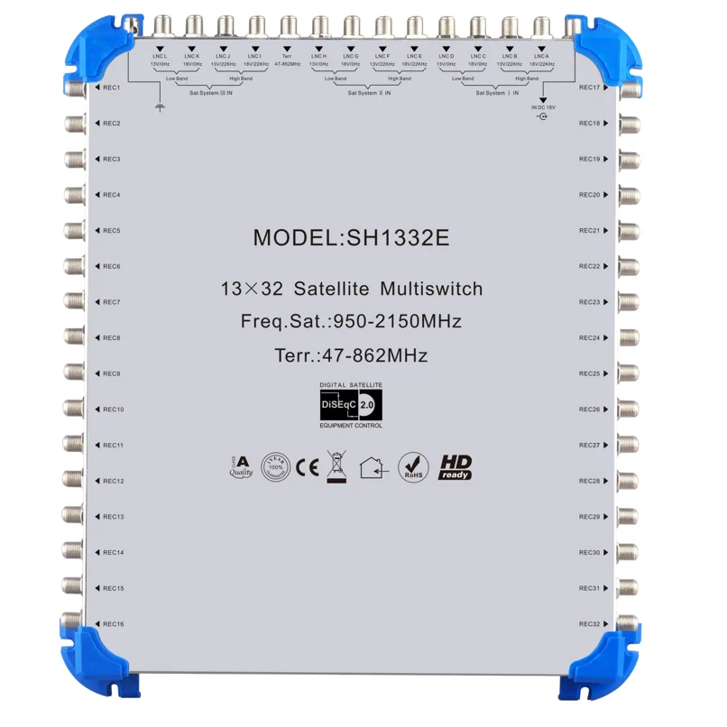 Stand-Alone Satellite Multiswitch 13 inputs 32 outputs terminal multi switch 13x32