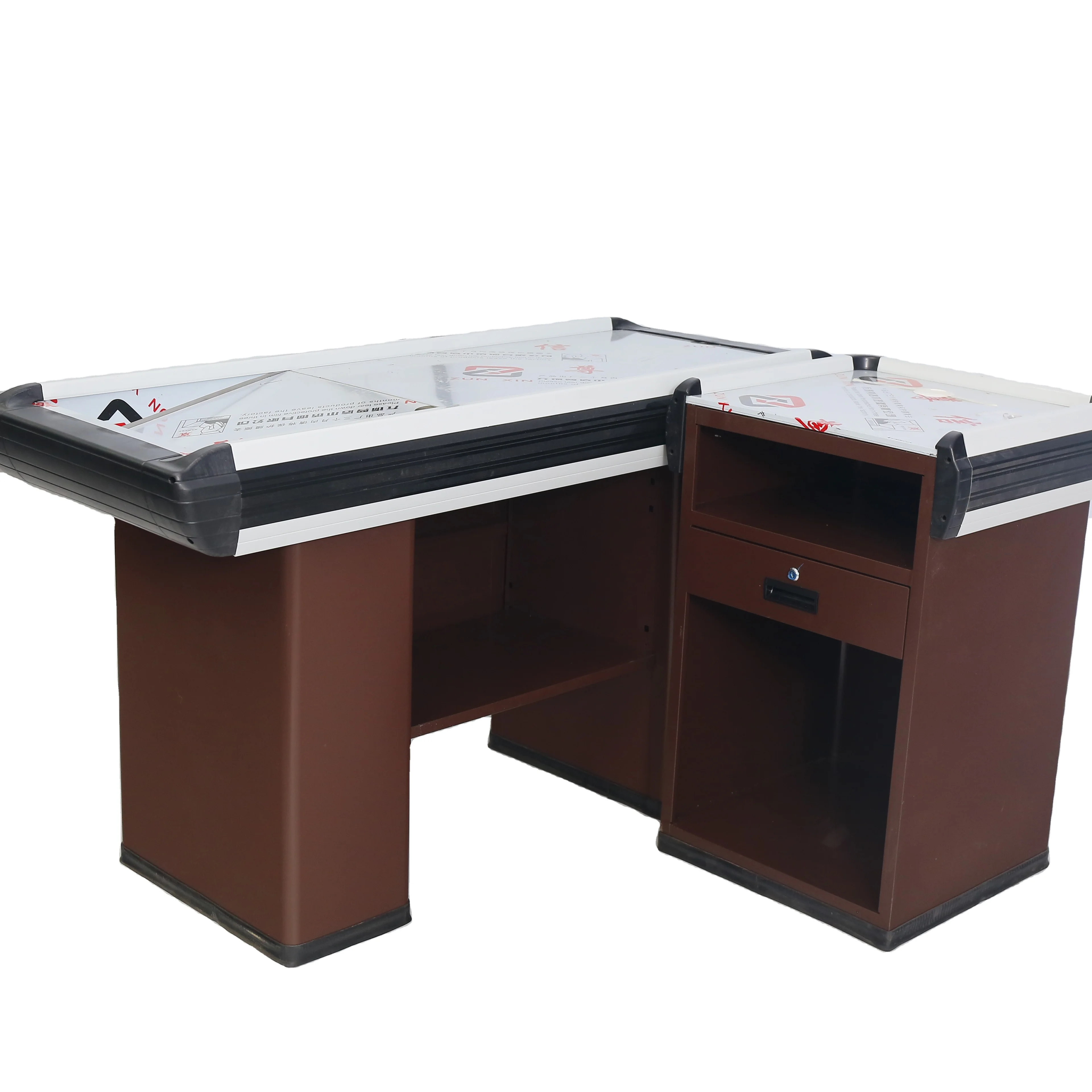 MX10 reception desk  software supermarket checkout counter with conveyor belt pharmacy boutique supplies