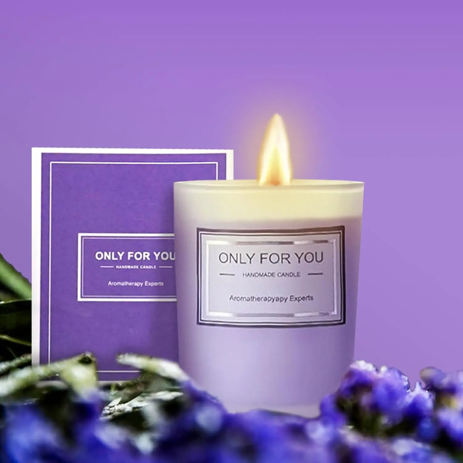 Novelty Promotional Birthday Gifts Heart Soap Candle Luxury Purple Women Gift Box Personalized Lavender Relaxation Spa Gift Set