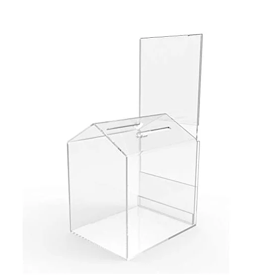 High Quality Cheap Ballot Plexiglass Charity Clear Acrylic Donation Box