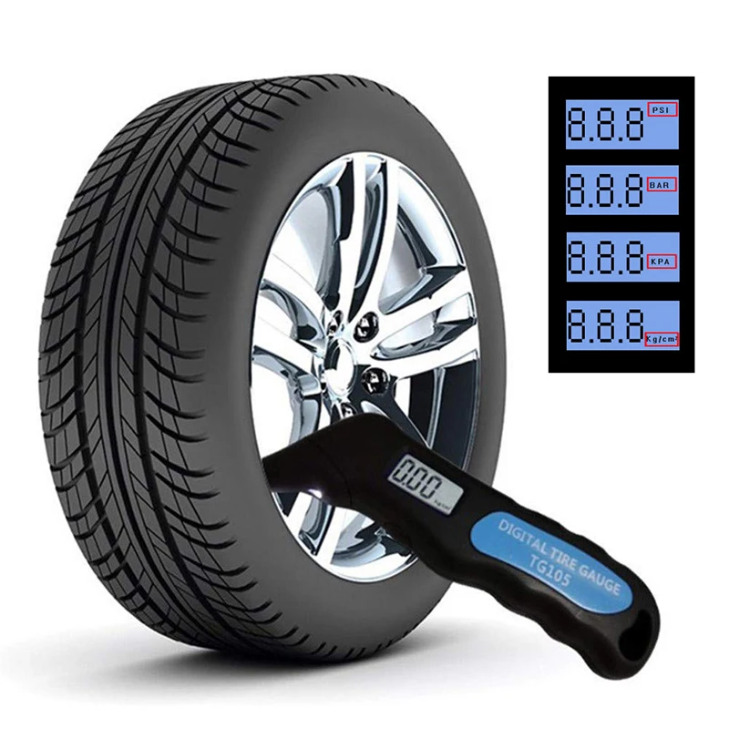 Portable Easy Use Tire Pressure Gauge With LCD Display Digital 0-150 PSI Car TPMS