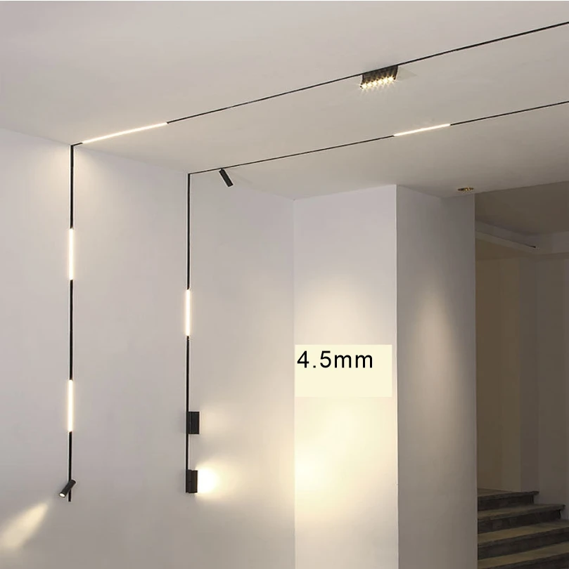 Современный 4,5 мм, 4000 К, ультра узкий светодиодный светильник, алюминиевый корпус 48 В, внутренний потолок, утопленный для магазина и гостиной