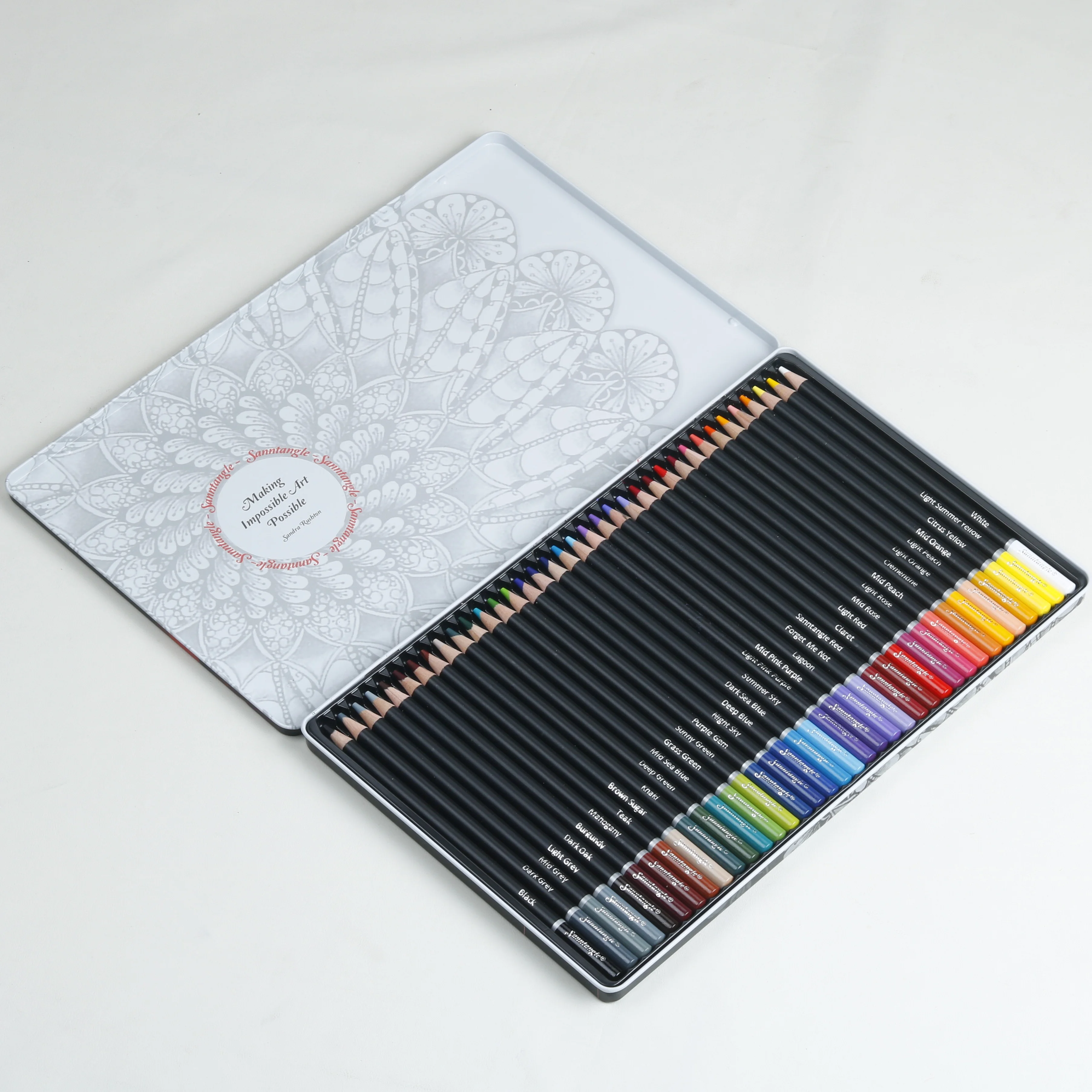 36 шт., Набор цветных карандашей на масляной основе в жестяной коробке