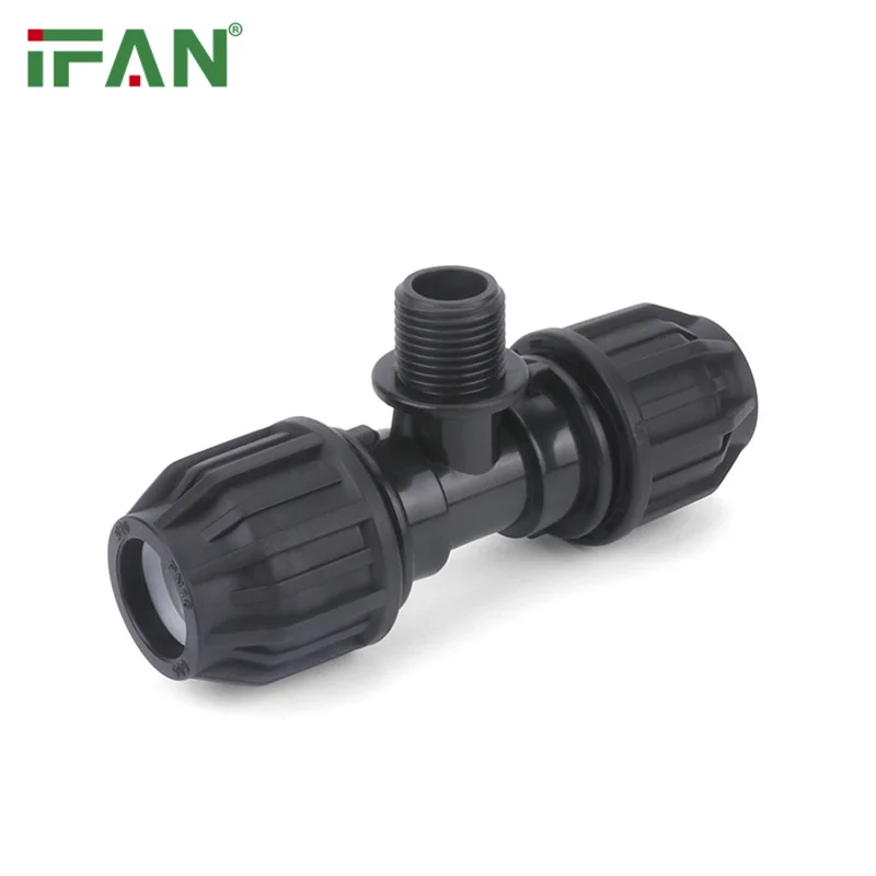 IFAN Factory Irrigation Fittings 50mm Quick Connect Water Fittings Tee ASTM D3035 PP Compression Fittings