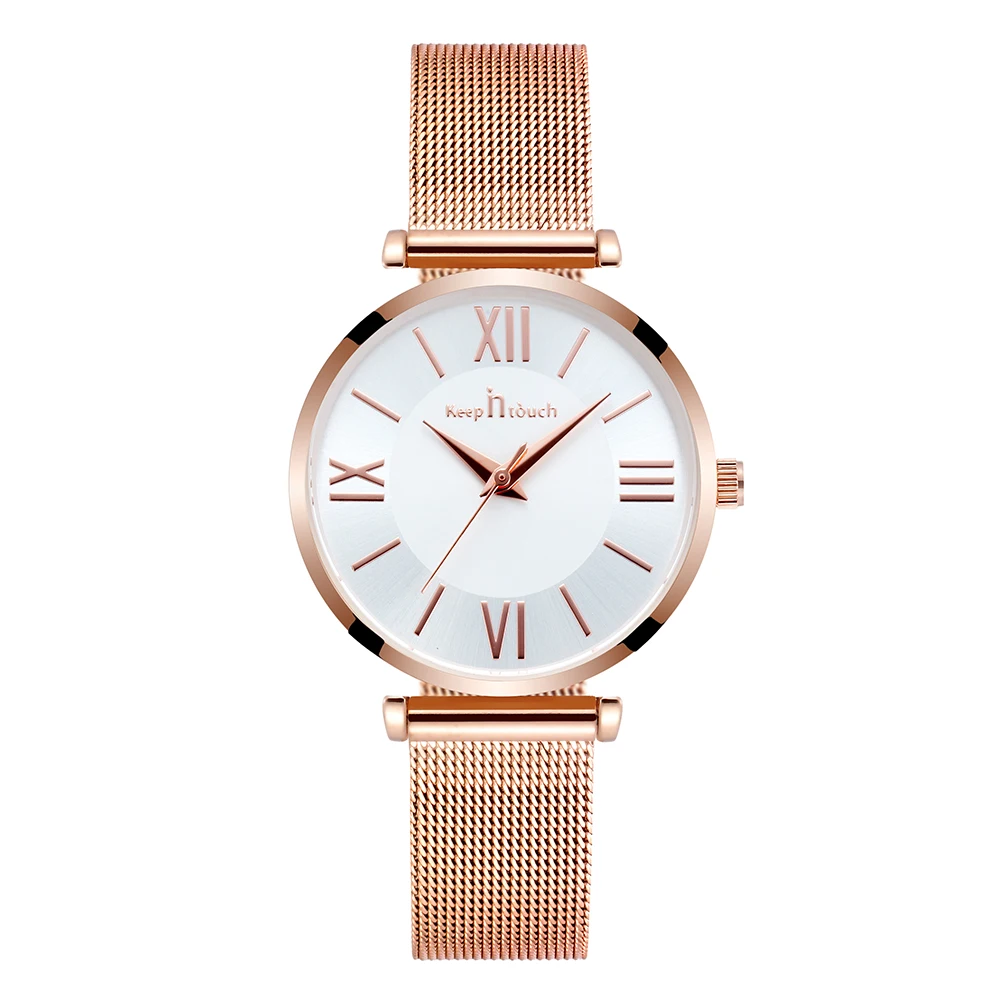 Japan Movt Quartz Stainless Steel Back Water Resistant Lady Wrist Watch Women