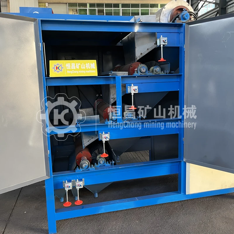 High Efficiency 15000gauss Iron Sand Monazite Ore Separation Dry Type High Intensity Industrial Magnetic Four Rollers Separator