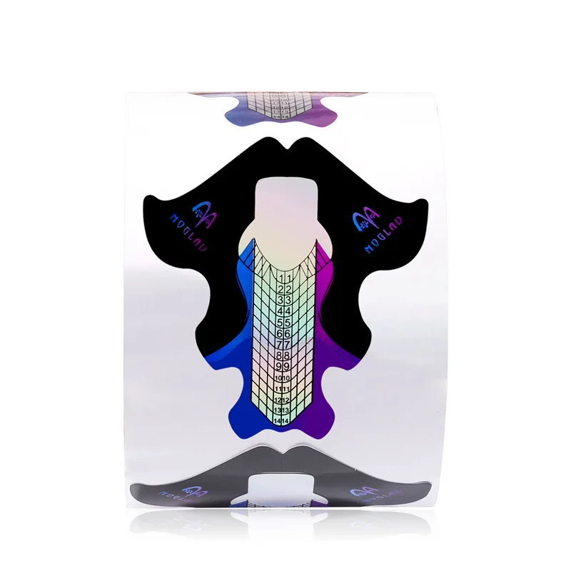 Hot Sale 300/100pcs Nail Extension Paper Holder Roll UV Gel Tips Forms Laser Phototherapy Extend Sticker Manicure Gel Tools