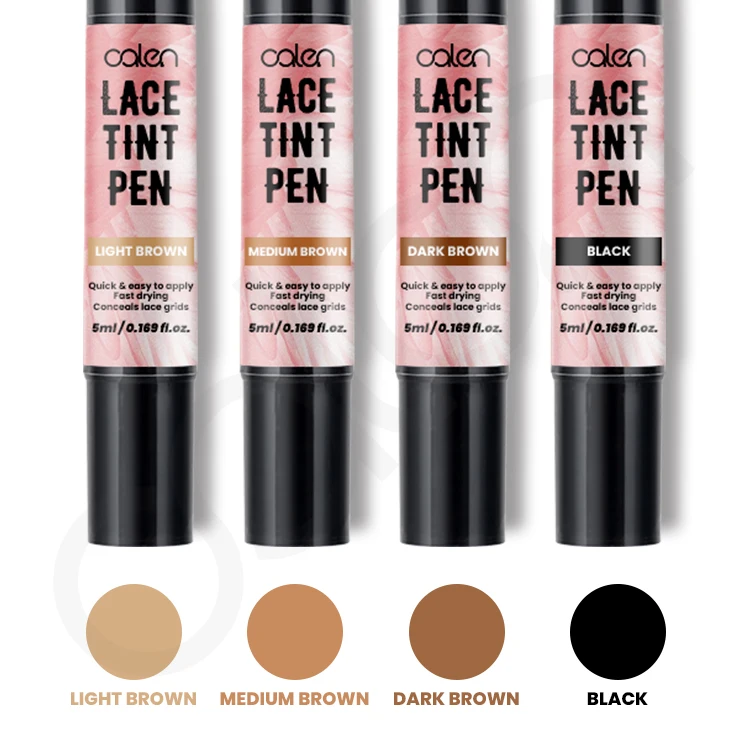 Oalen ODM 5ml Light Brown 4 Colors Wig Tint With Brush Applicatior Lace Dye Tinted Pen